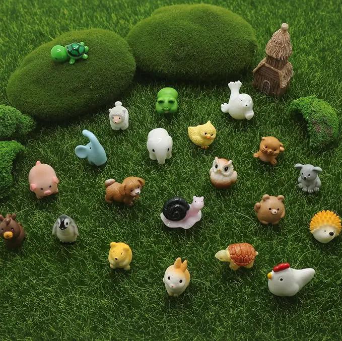 Mini Resin Animals Figurines Set, 100 PCS Tiny Resin Figures for Crafts Landscape Miniature Garden Decor by GreenHaven Gardens