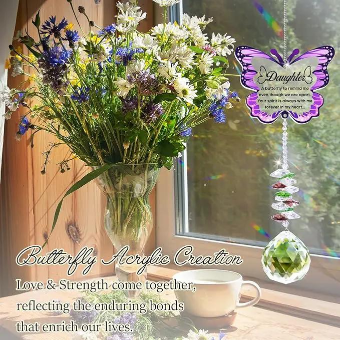 Sympathy Gifts for Loss of Daughter, Daughter Memorial Crystal Suncatcher Butterfly Rainbow Maker, Memorial Gifts for Loss of Daughter, in Memory of Daughter, Bereavement Gifts for Loss of Daughter by GreenHaven Gardens