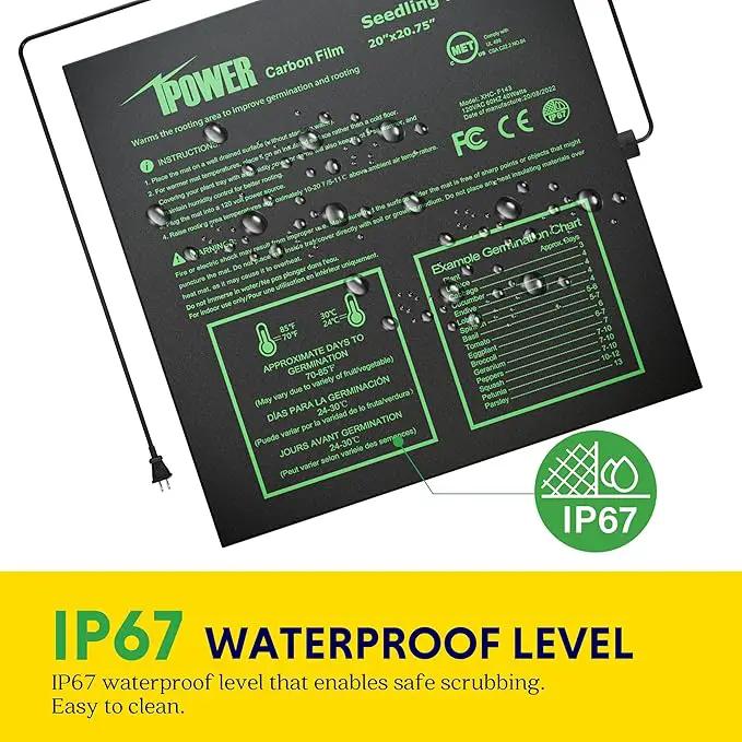 iPower 20" x 20.75" Waterproof Durable Seedling Heat Mat with Digital Thermostat Control Warm Hydroponic Plant, for Indoor Gardening & Germination Starting by GreenHaven Gardens