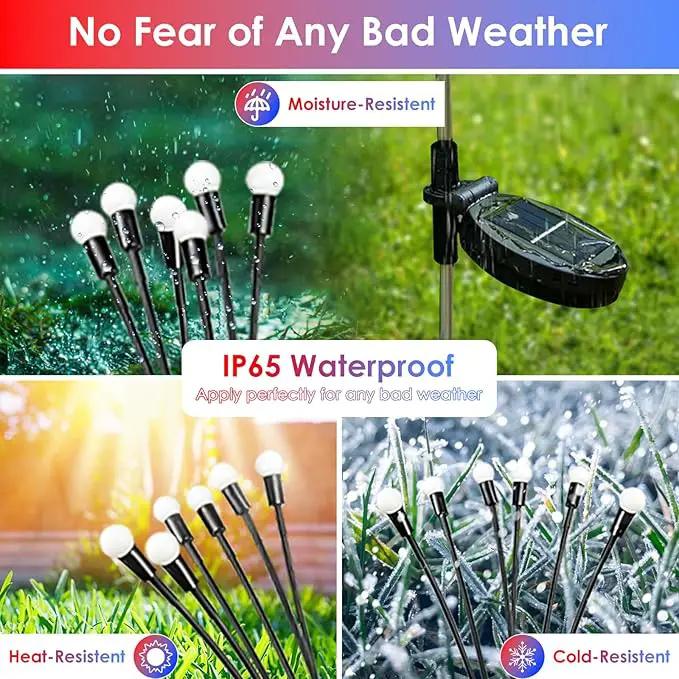 OZS 8pack Solar American Flag Lights - 4th of July Solar Garden LED Outdoor Waterproof Firefly Light for Memory Day, Independence Day, National Day Decoration (Red White Blue) by GreenHaven Gardens
