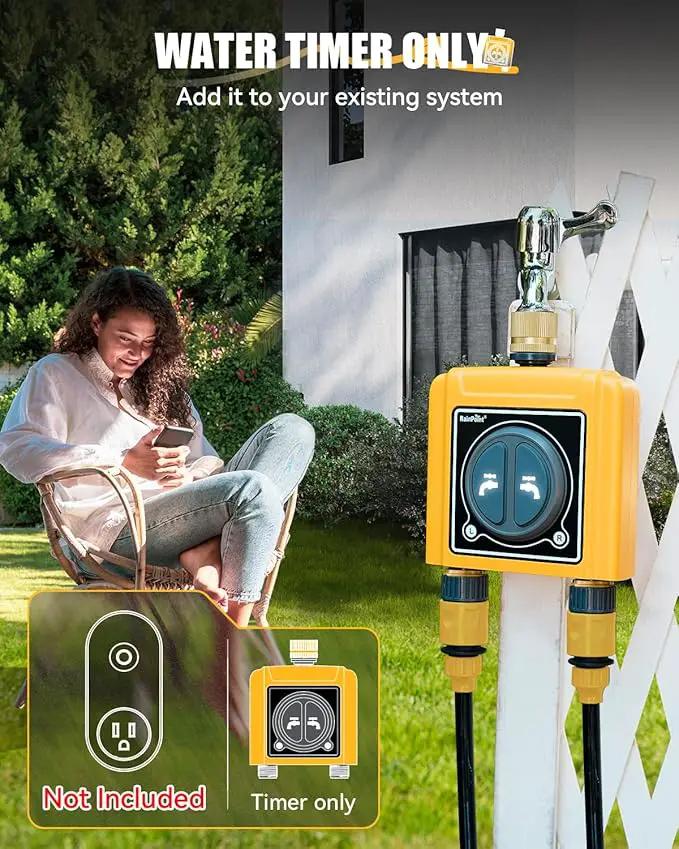 RAINPOINT WiFi Water Timer with Brass Inlet & Outlet.Only WiFi Sprinkler Timer, No WiFi Hub.Must Use with 2.4Ghz WiFi and TWG004WRF WiFi Hub (Lot Number After 202108) by GreenHaven Gardens