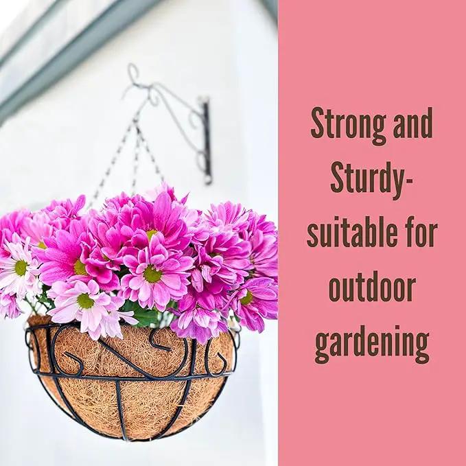 LaLaGreen Hanging Planter for Outdoor Plants (2 Pack, 12 Inch) Hanging Baskets with Coco Liner, Metal Wire Flower Basket Pots with Hook Hanger Balcony Porch Farmhouse Country Style Garden Decor by GreenHaven Gardens