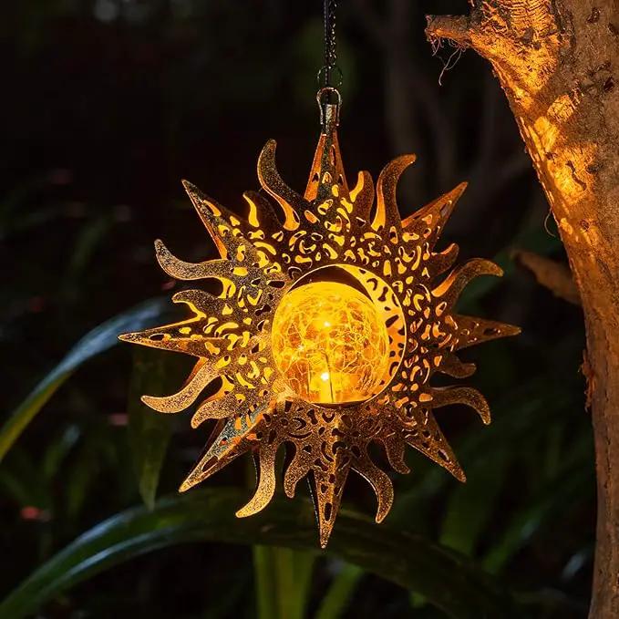 Solar Lights Outdoor Garden Decor Hanging Lanterns Decoration Metal Sunflower Gifts Waterproof for Yard Clearance Front Porch Lawn Driveway Patio Backyard Pathway Gardening Gift by GreenHaven Gardens