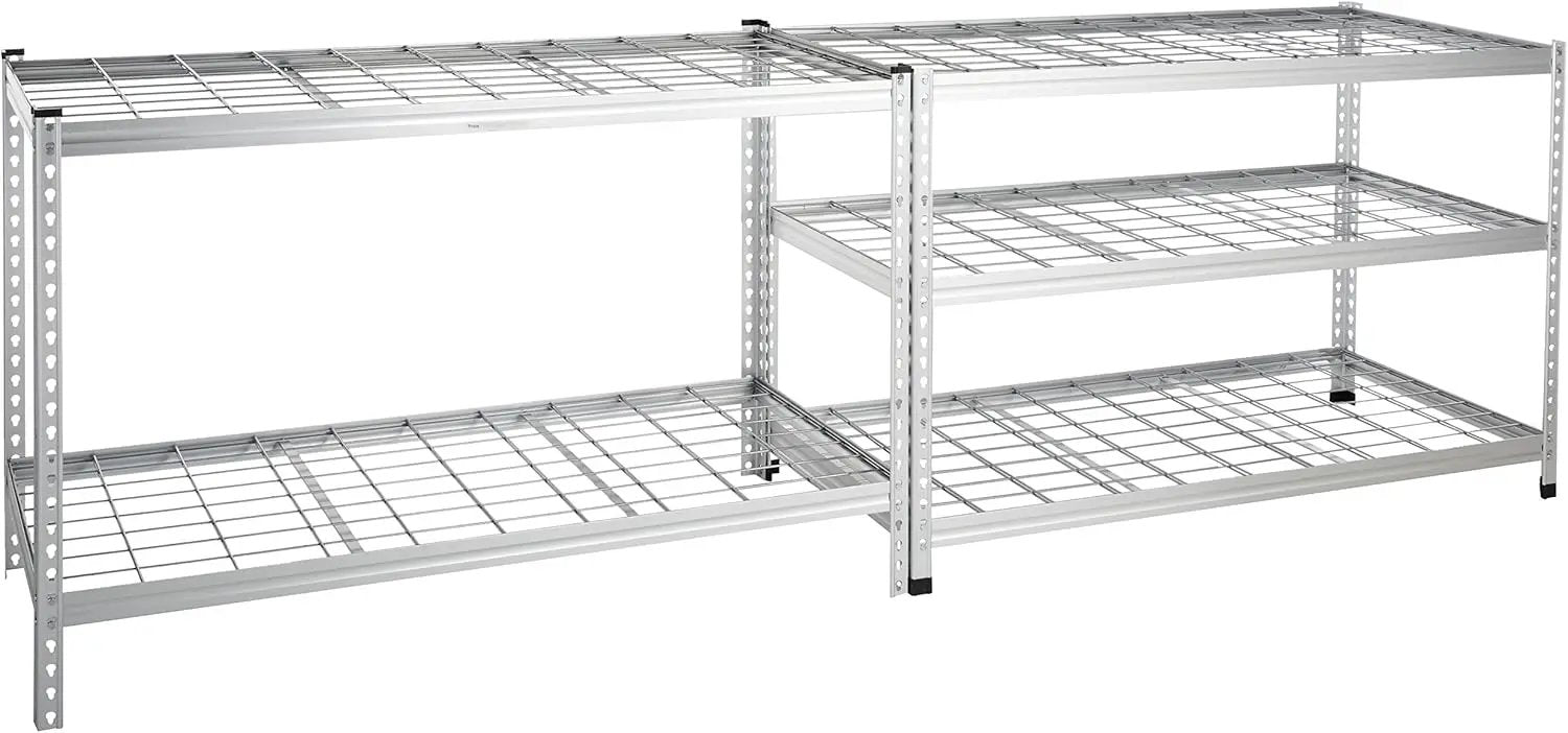 Amazon Basics 4000IBS Heavy Duty Adjustable Storage Shelving Unit, 5 Shelf, High-Grade Aluminum, Silver, 60 x 24 x 78 Inch by GreenHaven Gardens