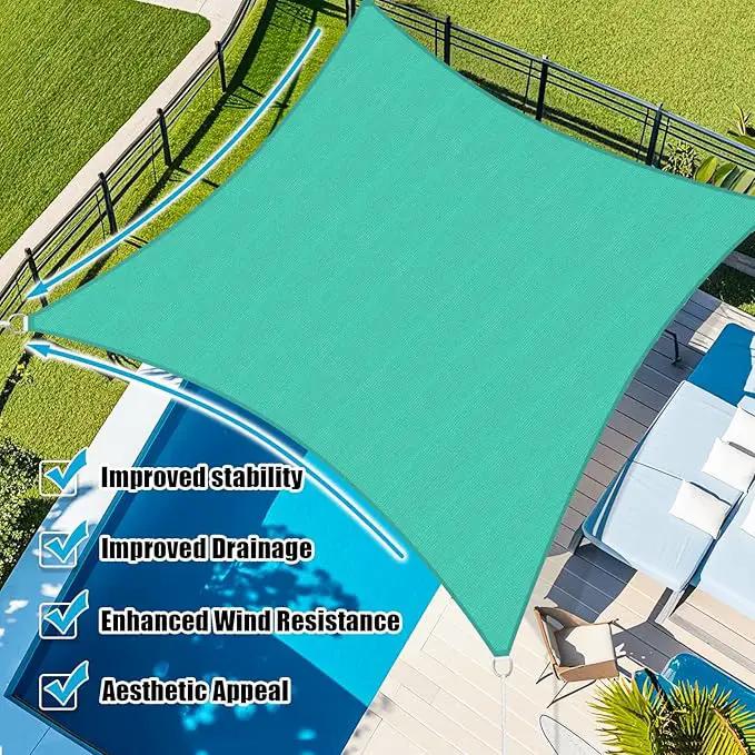 Amagenix Sun Shade Sail 8X24 Curved Edge Outdoor Shade Canopy Turquoise Breathable 95% UV Block Shade Cloth for Patio Garden Backyard (We Make Custom Size) by GreenHaven Gardens
