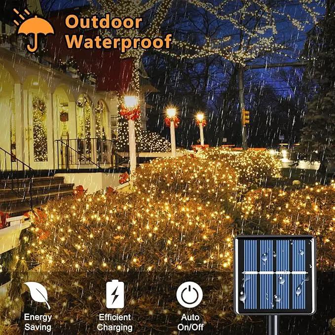 Voolex 4-Pack Solar Christmas String Lights Outdoor -100LED 33FT Solar Powered LED String Light Waterproof with 8 Modes, Solar Powered Lights for Garden, Fence, Party, Tree Decorations Warm White by GreenHaven Gardens