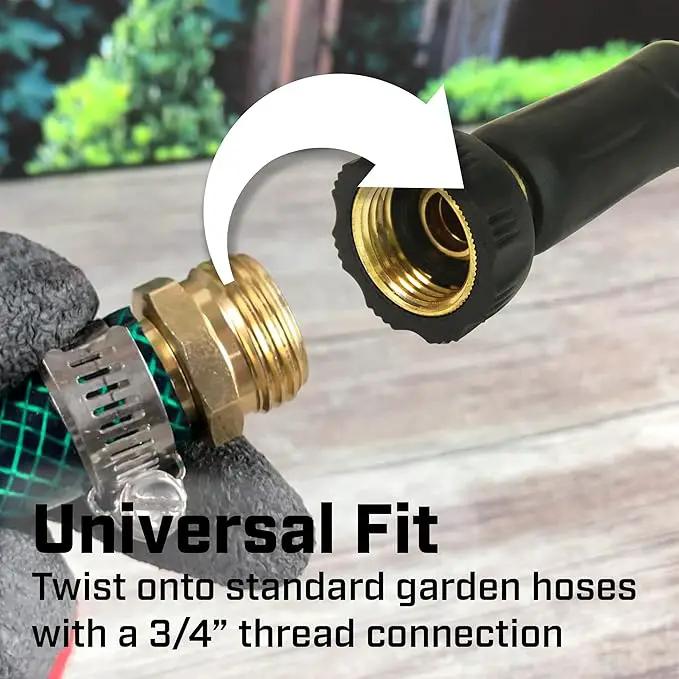 Chapin 6-9476: High Pressure 3.5-inch Brass Twist Hose Nozzle, Heavy-Duty Adjustable Garden Hose Nozzle, Gardening, Watering and Irrigation, Outdoor Cleaning, Set of 2 by GreenHaven Gardens