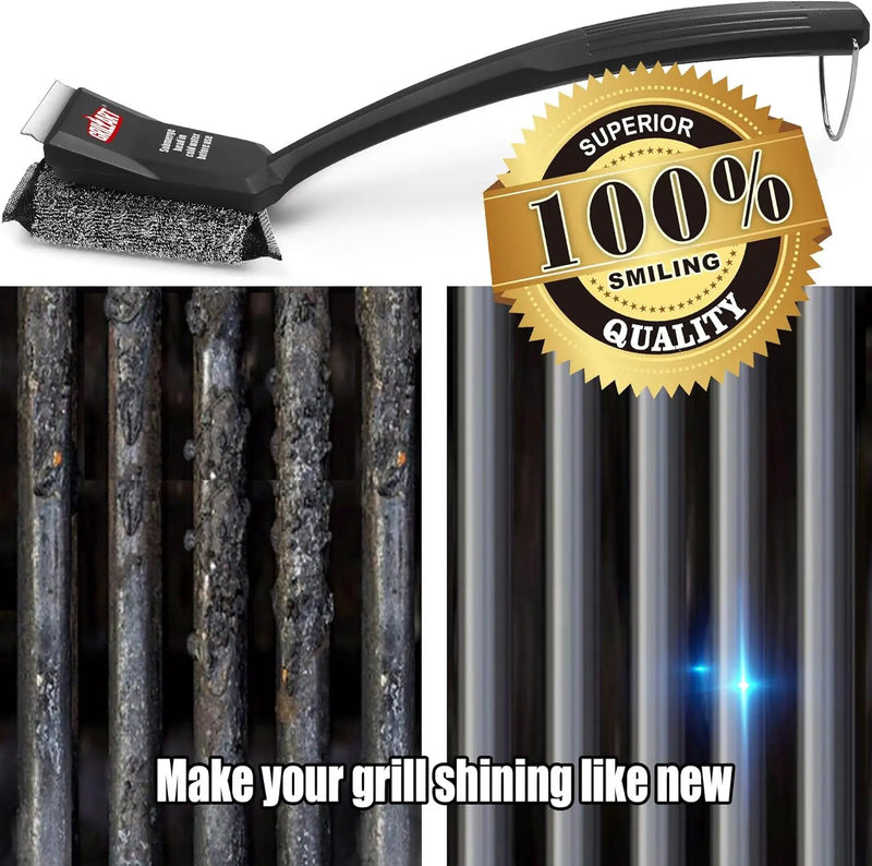 GRILLART SteamWizards Grill Brush Bristle Free, Safe BBQ Grill Brush for Outdoor Grill, Flat Top Grill Cleaner with Replaceable Head, Suitable for All Grates, Griddle Accessories, Dishwasher Safe by GreenHaven Gardens
