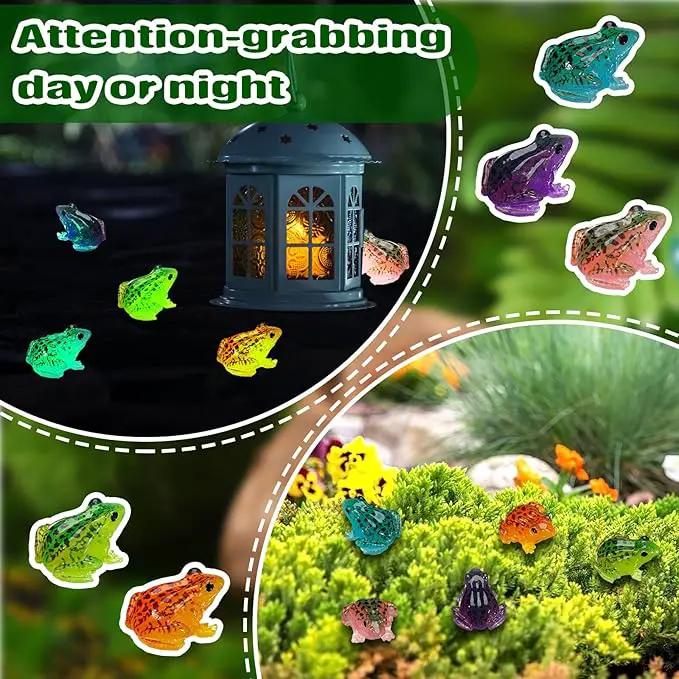 Barydat 40 Pcs Miniature Frog Figurines Luminous Mini Resin Frog Figures Model Garden Decor DIY Terrarium Craft Ornament Accessories for Moss Landscape Decoration (0.98 x 0.98 Inch) by GreenHaven Gardens