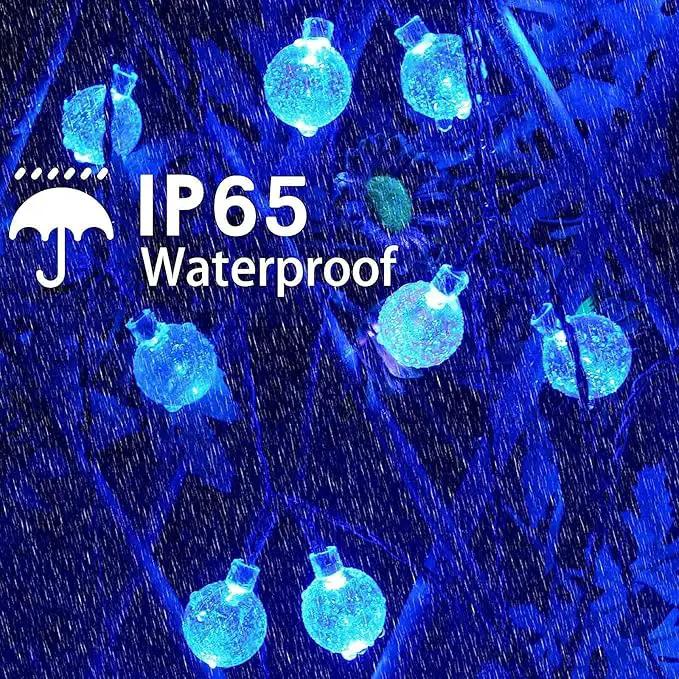 Blue 2-Pack 100 LED 64FT Crystal Globe Solar Christmas Lights, Outdoor Waterproof Solar String Lights with 8 Lighting Modes, Solar Outdoor Decorations for Tree Garden Patio Party Wedding Christmas by GreenHaven Gardens