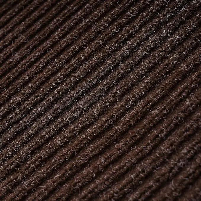 Low Profile Rubber Door Mat, 72x48inch, Heavy Duty, Entrance Doormat, Indoor and Outdoor, Waterproof, Easy Clean Shoe Scraper, Home Rug Welcome Mats for Entryway, Patio, Porch, Brown by GreenHaven Gardens