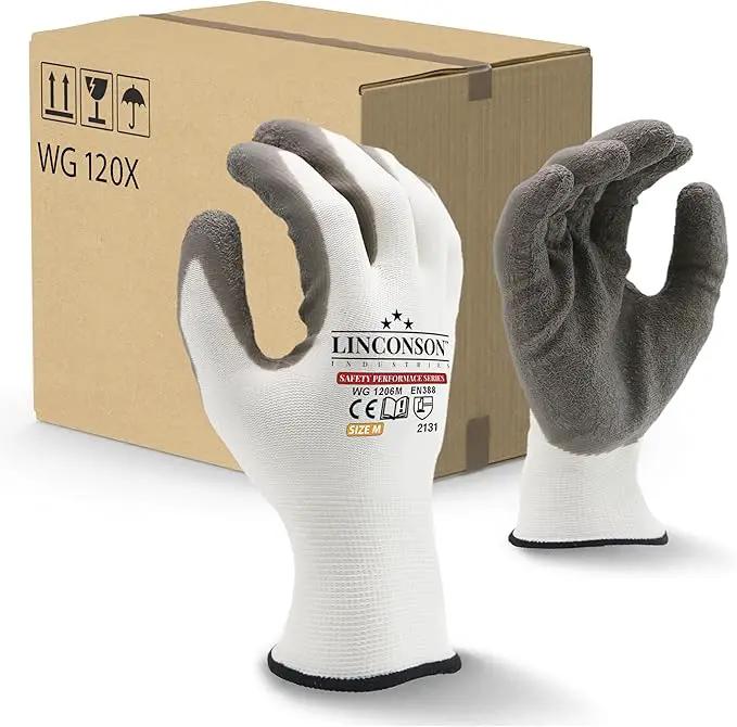 linconson 12 Pack Safety Performance Series Construction Mechanics Wrinkle Latex Work Gloves by GreenHaven Gardens
