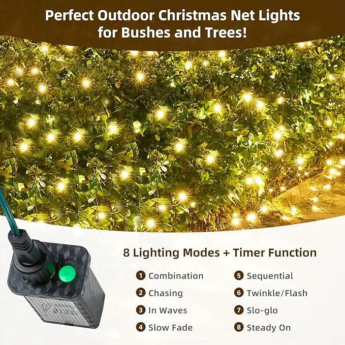 Led Net Lights Christmas Lights Outdoor Christmas Net Lighting with 121Led Mini Globe Lights 5ftx5ft, Outdoor Indoor Fairy Mesh Net Lights for Christmas Trees, Bushes, Shrubs Decorations(WarmWhite) by GreenHaven Gardens