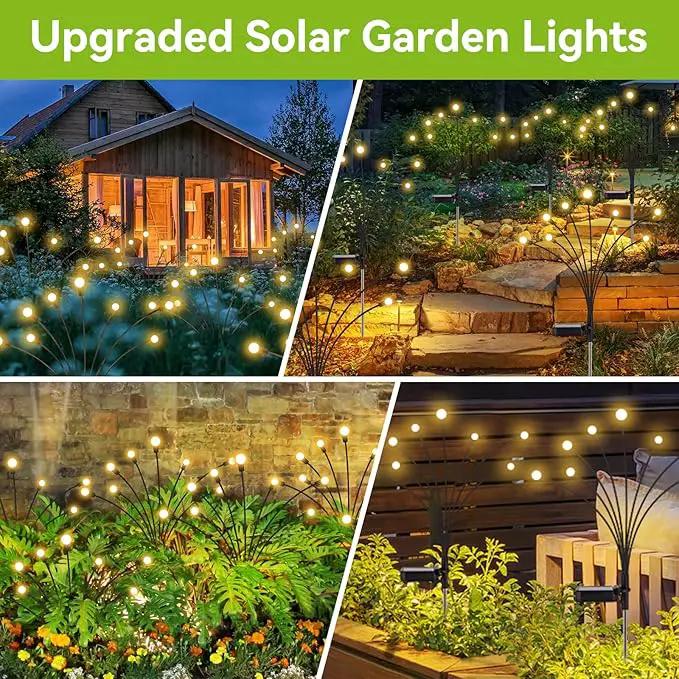 Solar Garden Lights Outdoor Waterproof, 4 Pack 32 LED Decorative Swaying Light, Firefly Light Outdoor Decor Lights for Garden Gifts for Pathway Party Christmas, Warm White by GreenHaven Gardens