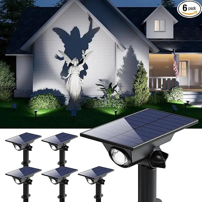 6 Pack Solar Power Spot Lights Outdoor Waterproof LED Dusk to Dawn Landscape Spotlight Lamp for Outside Yard, Tree, Flag, Plants, Garden, Statues, Outside, 3 Modes, 18 Hours Accent Ambient Lighting by GreenHaven Gardens