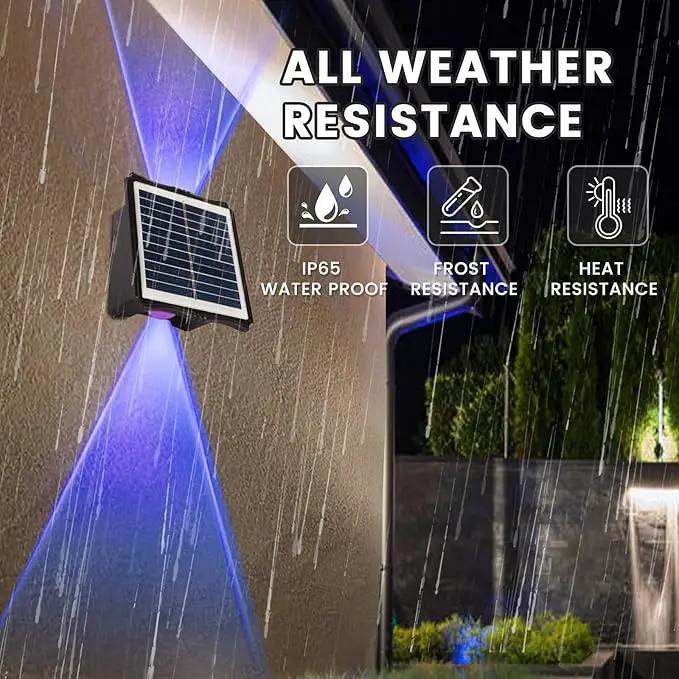 Solar Powered Outdoor LED Lights, Waterproof Wall Sconces, 2 LEDs Fence Lights, Up & Down Lighting for Backyard, Deck, Patio, Porch, Balcony, Garden (2 Pack) by GreenHaven Gardens