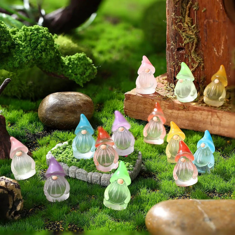 120 Pcs Mini Resin Luminous Gnomes Bulk Tiny Fairy Resin Statues Glow in The Dark Small Gnomes Miniature Figurines for Landscape Outdoor Patio Yard Lawn Plant Pots Fairy Decor (Classic) by GreenHaven Gardens
