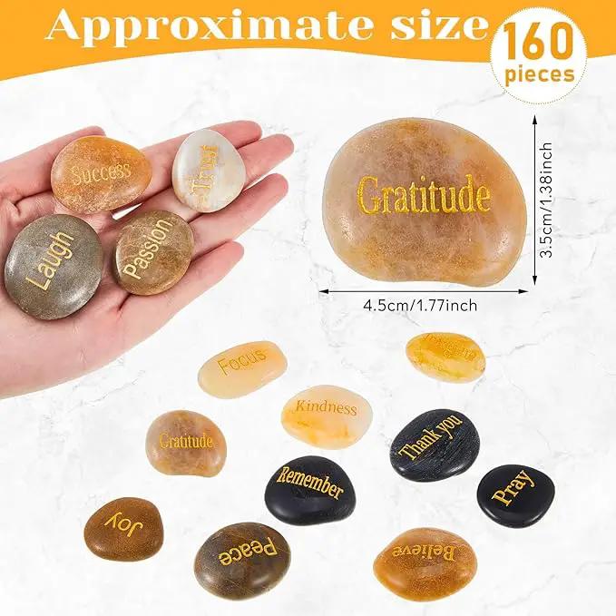 40 Pieces Engraved Inspirational Stones Different Words Encouragement Stones Motivational Gifts Garden Rocks with Words Positive Rocks for Friends Family as Christmas Thanksgiving Gift by GreenHaven Gardens