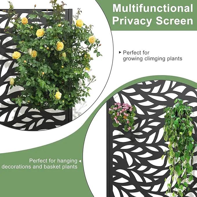 Casaphoria Metal Raised Garden Bed with Trellis, 59"x30"x12" Planter Box for Climbing Plants, Vegetables & Vines, Features Drainage Holes and Privacy Screen (Black-Spring) by GreenHaven Gardens