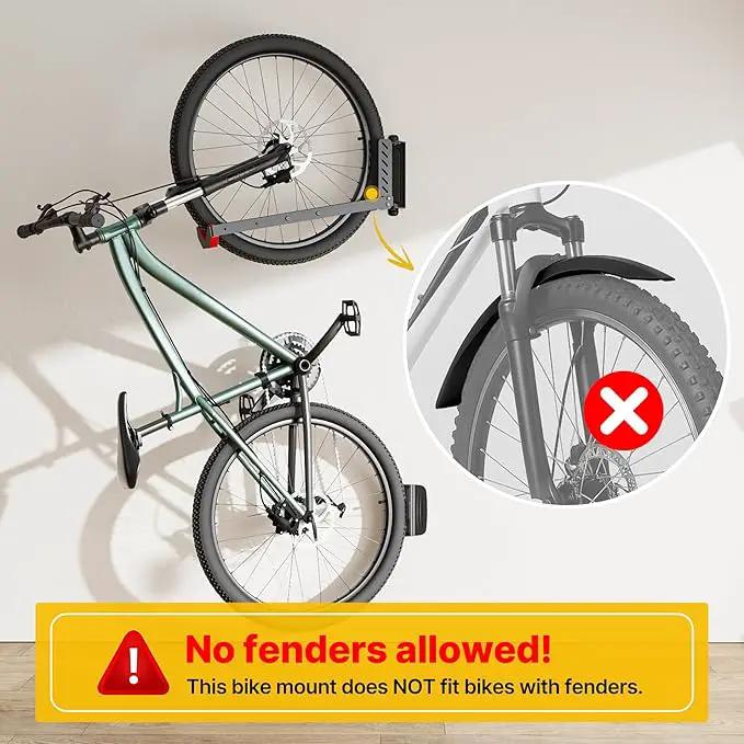monTEK Swivel Bike Wall Mount, No Heavy Lifting Required Bike Wall Mount, Bike Hangers for Garage, Space-Saving Bike Rack Garage, Easy to Load and Unload, Bike Hanger Can Hold Up to 77 lbs, 4 Pack by GreenHaven Gardens