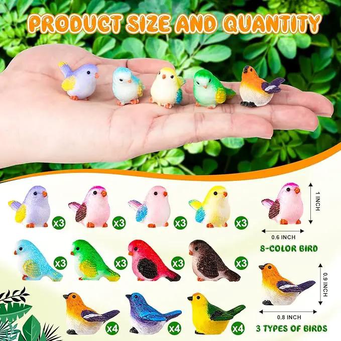 36PCS Miniature Cute Bird Decorative Figurines - Dollhouse Accessories, Mini Resin Birds Toy for Garden Crafts, Micro Landscape Home Meetings Decoration, Cake Topper (11 Styles) by GreenHaven Gardens