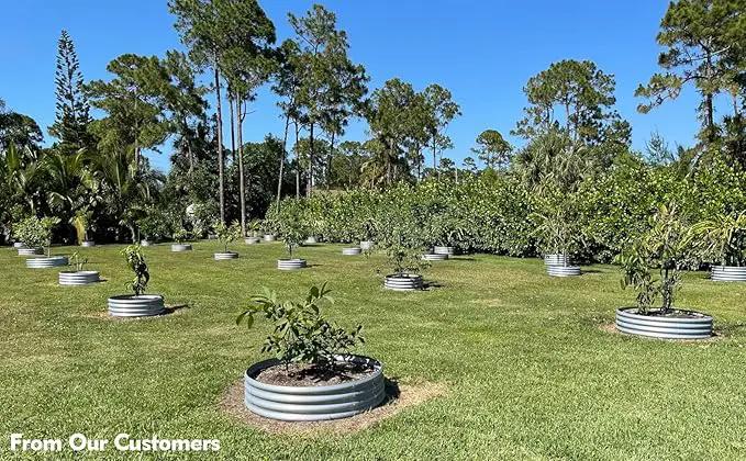 FORTUNO 2 Pack 4 Ft Round Galvanized Raised Garden Bed Kit Box 48 Inches Metal Outdoor Flower Bed Steel Patio Ground Planter for Planting Vegetables and Herb, Silver by GreenHaven Gardens