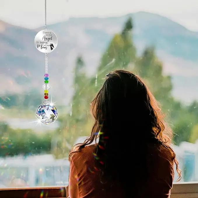 Memorial Gifts Crystal Suncatcher,Unique Sympathy Gifts for Loss of Loved One,Rainbow Maker Bereavement Gifts Box for Loss of Father Mom Dad Son Daughter Husband Brother Grandmother (Angel) by GreenHaven Gardens