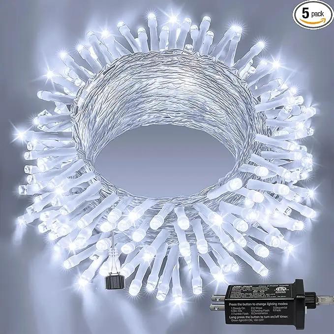 Ollny 120LED 40FT String Lights, Waterproof Connectable Fairy Lights with Timer 8 Modes, Cool White Plug in Christmas Light for Indoor Outdoor Patio Party Bedroom Classroom Decor by GreenHaven Gardens