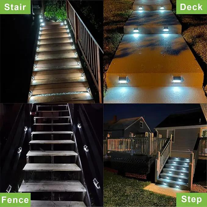 XLUX Solar Powered Lights for Deck Steps Stairs Fences Pathway Path, LED lamp, Outdoor Waterproof, White Light 12 Pack by GreenHaven Gardens