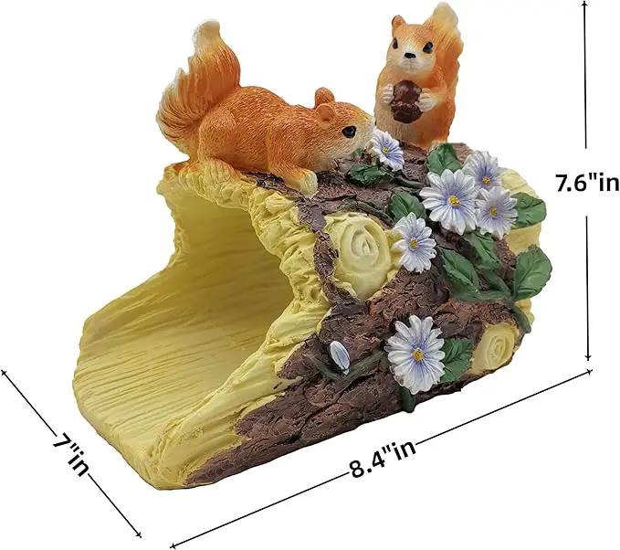 Squirrel Statues Gutter Downspout Extension Statues Garden Decoration,Resin Statue Outdoor Decor,Animal Downspout Diverter,Decorative Gutter Extension,3"×4" Downspout Extender Diverter Splash Block by GreenHaven Gardens