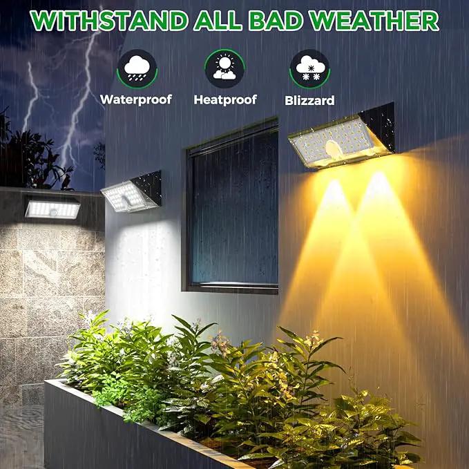 JSOT Solar Lights Outdoor, 4 Modes Solar Motion Sensor Lights Outdoor Waterproof I P65, 4Pack Ultra Bright Wall Security Lighting for Yard Garage Front Door Garden - Cool White by GreenHaven Gardens