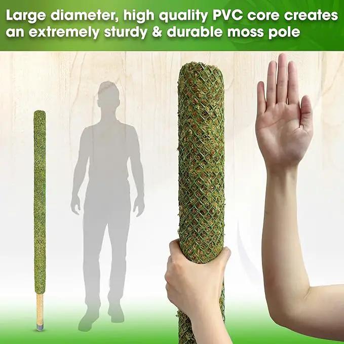 DUSPRO 59’’ Large Green Mesh Moss Pole Monstera Plant Support, Tall Plant Stakes, Moss Pole for Plants Monstera, Garden Pole, Moisture Stick for Plants (1pc., 59''), Natural by GreenHaven Gardens