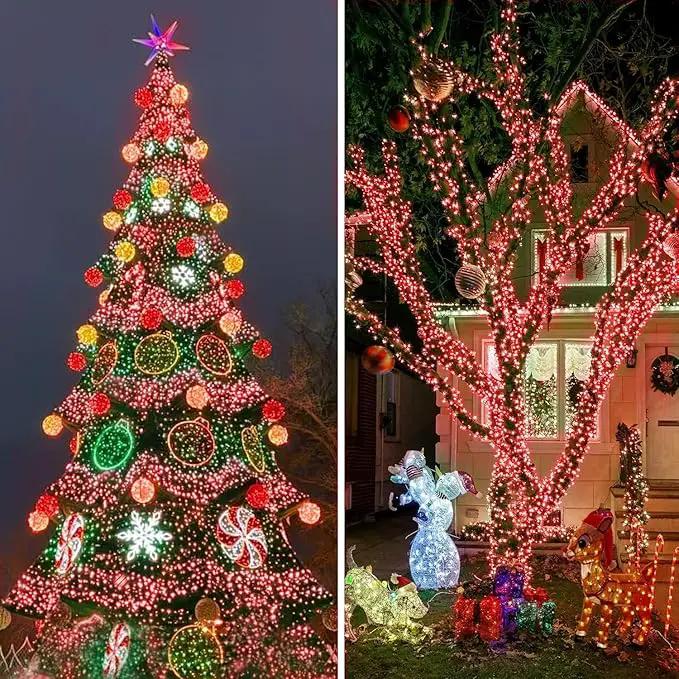 KNONEW 600ft 1500 LED String Lights Outdoor Christmas Lights 8 Modes & Timer Fairy Light Plug in Waterproof LED String Lights for Xmas Yard Tree Wedding Party Holiday Decorations (Red) by GreenHaven Gardens