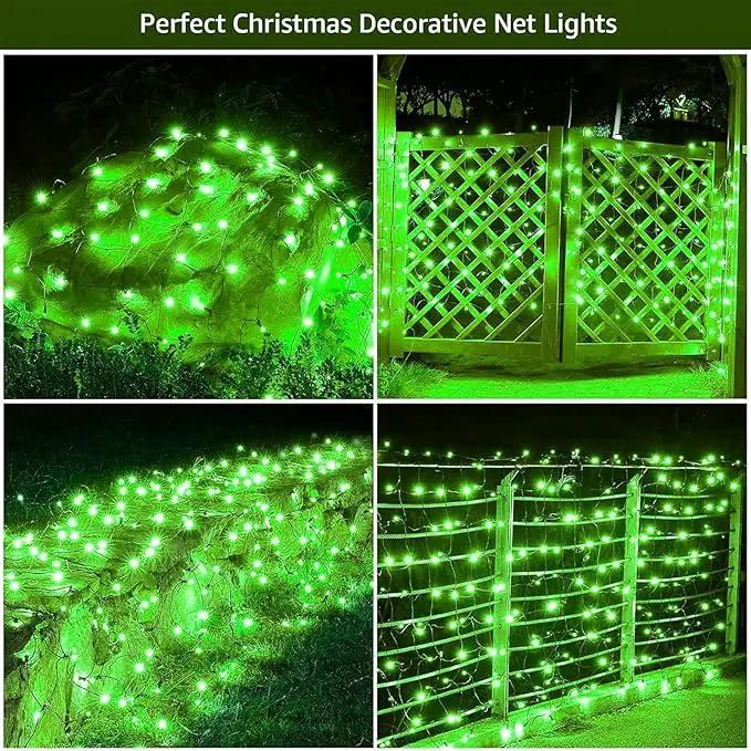 Led Christmas Net Lights Outdoor Christmas Decorations 120Led 6Ftx4Ft Connectable Waterptoof Mesh Net Lights for Trees Bushes Wedding Garden Outdoor Christmas Decorations (Green) by GreenHaven Gardens