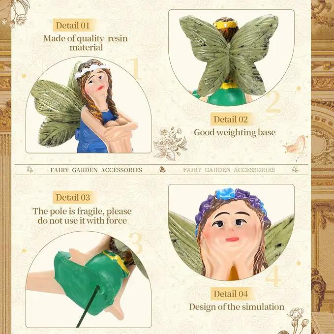 Bucherry 12 Pieces Garden Mini Fairies Figurines Miniature Fairy Sculpture Decoration Tiny Garden Accessories for Home Outdoor Yard Lawn Flower Pot Decor(Bright) by GreenHaven Gardens
