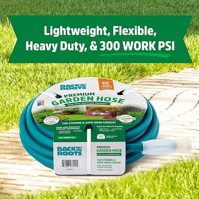 Back to the Roots Kink Resistant, BPA-Free Garden Hose, 50ft by GreenHaven Gardens