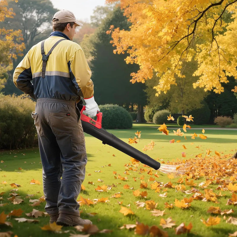 Cordless Leaf Blower for Milwaukee 18V Battery, 450CFM Electric Leaf Blower with 130MPH, Copper Motor, Handheld for Lawn Care, Yard (Battery Not Included) (Red) by GreenHaven Gardens