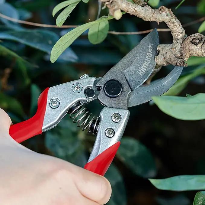 Kimura® 8" Pro Bypass Pruning Shears, Heavy Duty Japanese SK5 Steel Blades, 1 inch Cut Capacity, Non-Slip PVC Coated Handles, Lightweight & Ergonomic, Japanese Pruners, Professional Garden Clippers by GreenHaven Gardens
