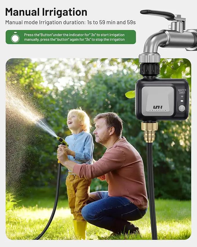 WiFi Sprinkler Timer, Unistyle Programmable Smart Water Timer, WiFi Irrigation Controller with Rain Delay/Auto Mode/Manual, Outdoor Hose Timer for Lawns, Yards and Garden by GreenHaven Gardens
