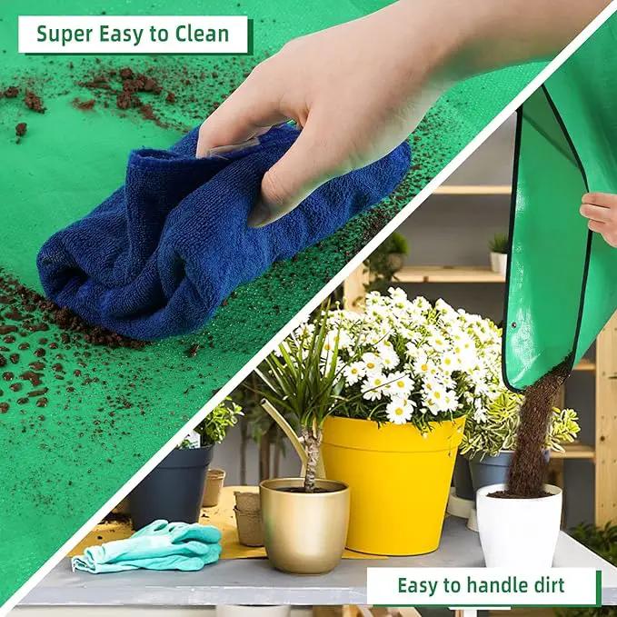 Large Repotting Mat for Plant Transplanting and Mess Control 39.5"x 31.5" Thickened Waterproof Potting Tray Succulent Potting Mat Portable Gardening Mat Plant Gifts for Women Men by GreenHaven Gardens