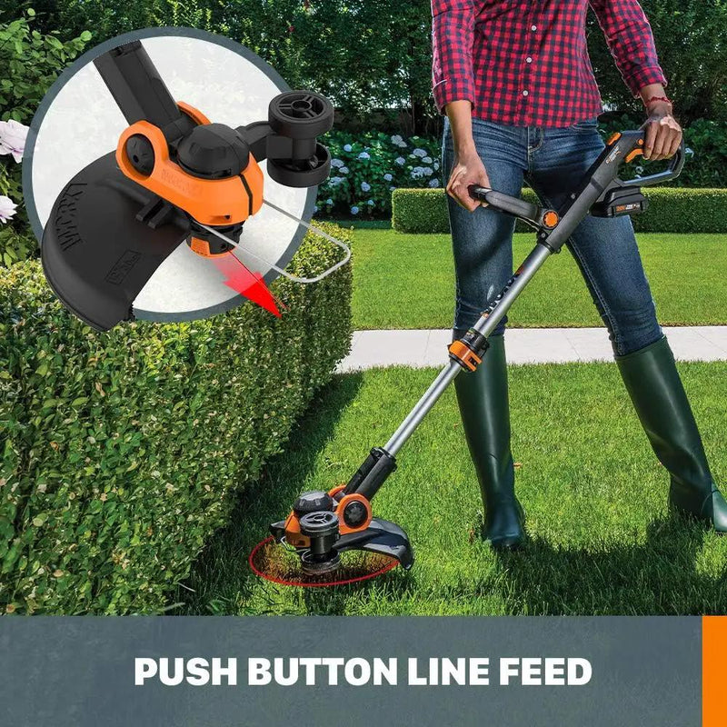 Worx String Trimmer Cordless GT3.0 20V PowerShare 12" Edger & Weed Trimmer (1) Battery & Charger Included WG163.8 by GreenHaven Gardens