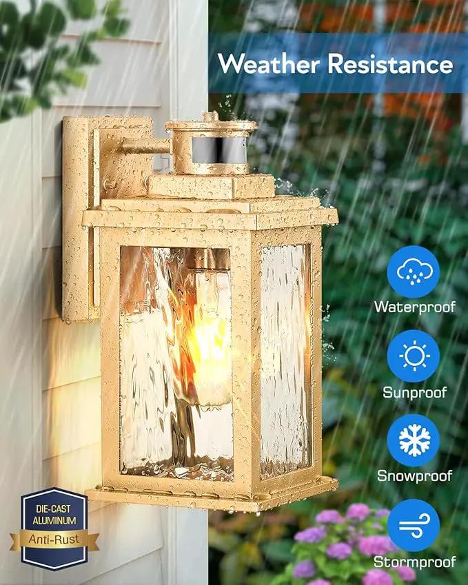VIANIS Motion Sensor Porch Lights, Outdoor Light Fixtures Wall Mount Dusk to Dawn, Gold Waterproof Exterior Lights for House, Outdoor Wall Lights for House, Doorway, Patio, Anti-Rust by GreenHaven Gardens