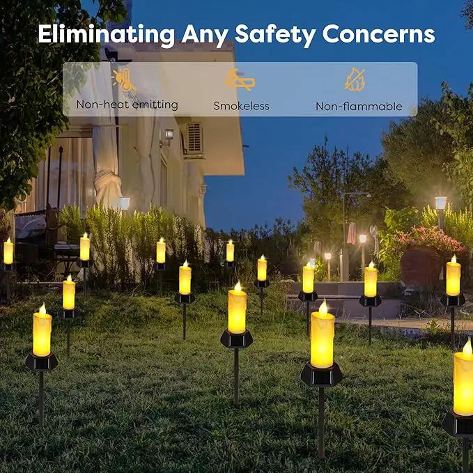BlcTec Solar Candles Outdoor Waterproof, Flickering Candles with IP65 High Rating Waterproof, Suitable for Outdoor Lawn, Yard, Pathway, Wedding, Camping, Holiday Decorations, 2 PCS by GreenHaven Gardens