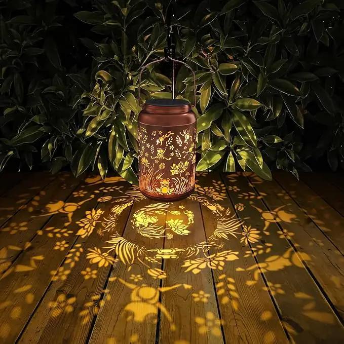 2 Pack Solar Lanterns Outdoor Waterproof, Frog Garden Decor Gifts for Women Mom Grandma Hanging Solar Lights Metal Solar Decoration Outside for Yard, Patio, Lawn, Pathway, Landscape by GreenHaven Gardens