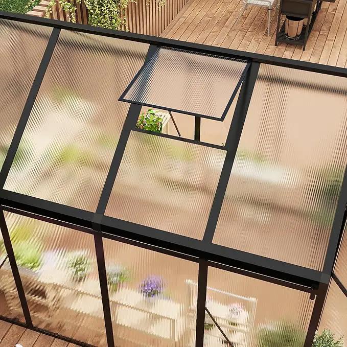6 x 8 FT Greenhouse, Greenhouses for Outside, Polycarbonate Greenhouse with Aluminum Frame, Lockable Door and Ajustable Roof Vent for Backyard, Green Houses for Outside Garden Backyard, Patio by GreenHaven Gardens