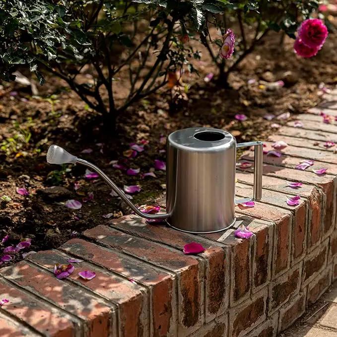 L&H Unico Watering Cans 62oz Plant Misters Steel Sprinkling Cans with 2Pcs Removable Spray Spout for Flowers by GreenHaven Gardens