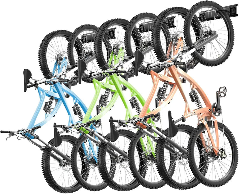 VEVOR Bike Storage Rack, 6 Bike Racks and 3 Helmets Hooks, Wall Mount Bike Storage Hanger, Home & Garage Organizer, Customizable for Various Bike Sizes, Adjustable Holder, Holds Up to 300 lbs, 51-inch by GreenHaven Gardens