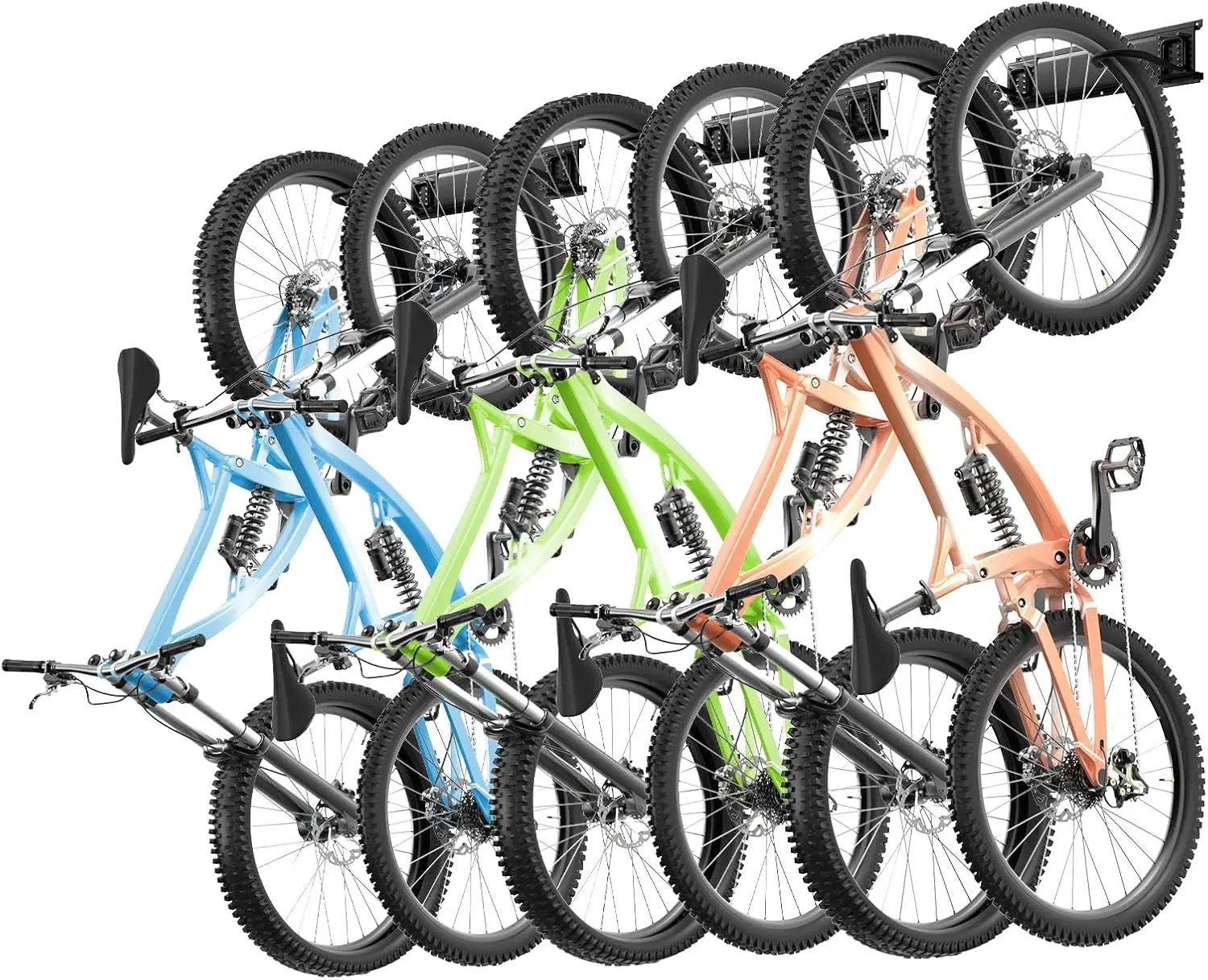VEVOR Bike Storage Rack, 6 Bike Racks and 3 Helmets Hooks, Wall Mount Bike Storage Hanger, Home & Garage Organizer, Customizable for Various Bike Sizes, Adjustable Holder, Holds Up to 300 lbs, 48-inch by GreenHaven Gardens