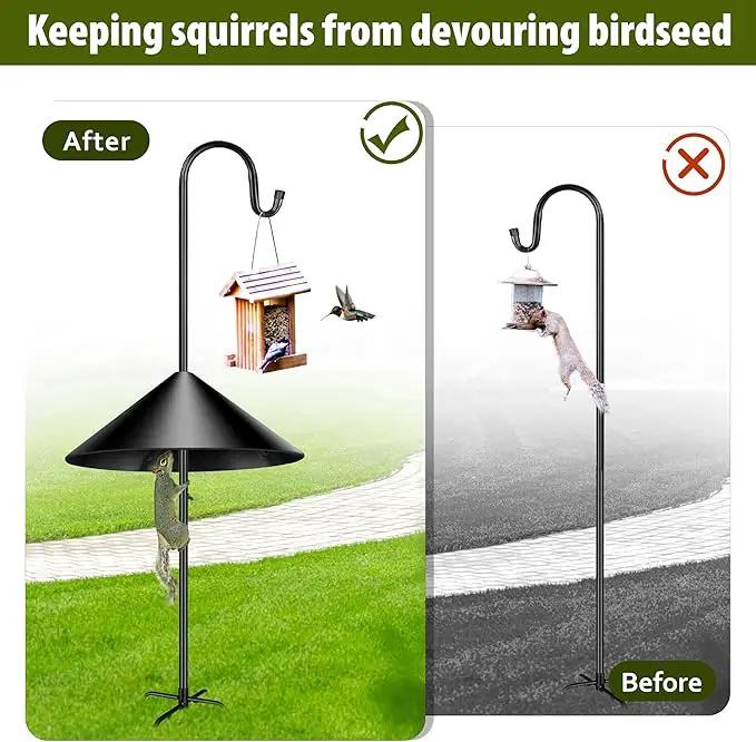 19-inch Squirrel Baffle, Squirrel-Proof for Bird Feeder Pole, Birdhouse Baffle for Shepherd's Hook in The Outdoors,Black(1 Pack) by GreenHaven Gardens