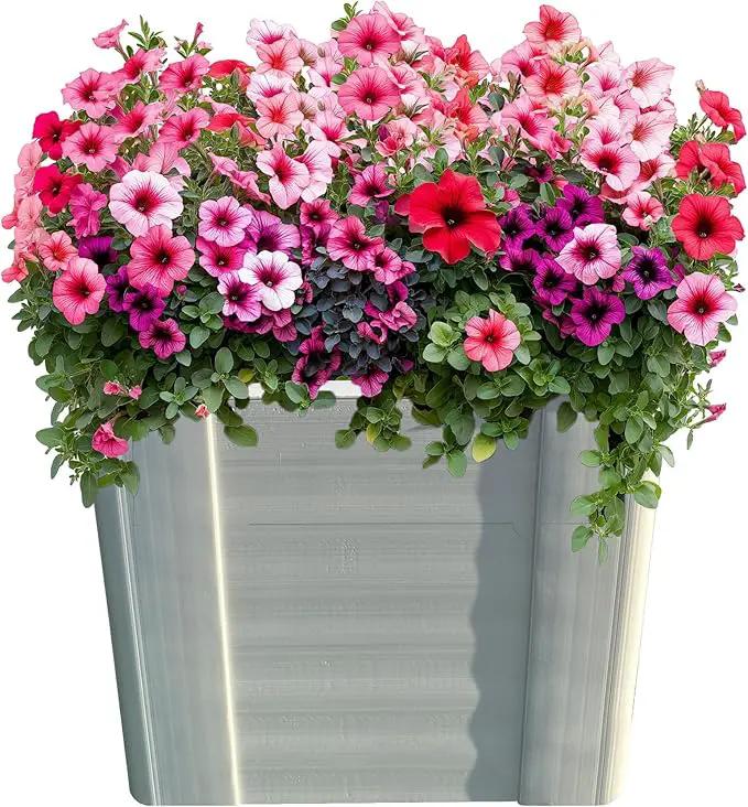 Raised Garden Bed - 1x1 ft Planter Box - White HDPE - No Tools Needed - DIY Kit for Urban Gardening, Flowers, Herbs & Vegetables - Made in The USA - 2 Pack by GreenHaven Gardens